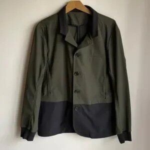 Lululemon men’s olive green black button front blazer jacket size large.’